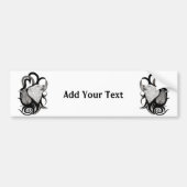 Witte Wolf met stamkunst van Raven Bumpersticker (Voorkant)