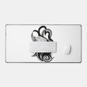Witte Wolf met stamkunst van Raven Bureaumat (Keyboard & Muis)