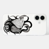 Witte Wolf met stamkunst van Raven Case-Mate iPhone Case (Achterkant (horizontaal))