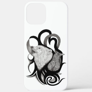 Witte Wolf met stamkunst van Raven Case-Mate iPhone Case