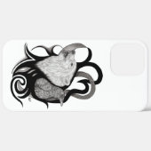 Witte Wolf met stamkunst van Raven Case-Mate iPhone Case (Achterkant / Rechts)