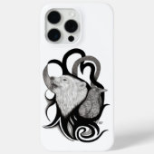 Witte Wolf met stamkunst van Raven Case-Mate iPhone Case (Achterkant)