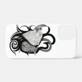 Witte Wolf met stamkunst van Raven Case-Mate iPhone Case (Achterkant (horizontaal))