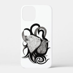 Witte Wolf met stamkunst van Raven Case-Mate iPhone Case