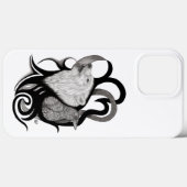 Witte Wolf met stamkunst van Raven Case-Mate iPhone Case (Achterkant (horizontaal))