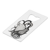 Witte Wolf met stamkunst van Raven Creditkaart Flessenopener (Achterkant Gekanteld)