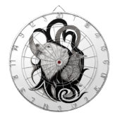 Witte Wolf met stamkunst van Raven Dartbord (Voorkant)