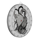 Witte Wolf met stamkunst van Raven Dartbord (Voorkant Links)