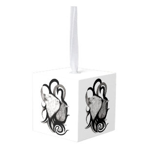 Witte Wolf met stamkunst van Raven Decoratie