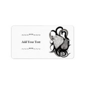 Witte Wolf met stamkunst van Raven Etiket (Voorkant)