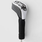 Witte Wolf met stamkunst van Raven Golfheadcover (Schuin)