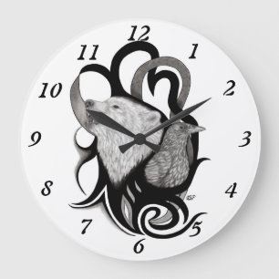 Witte Wolf met stamkunst van Raven Grote Klok