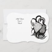 Witte Wolf met stamkunst van Raven Kaart (Achterkant)