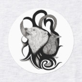 Witte Wolf met stamkunst van Raven Labels (Design 1)