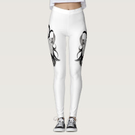 Witte Wolf met stamkunst van Raven Leggings