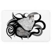 Witte Wolf met stamkunst van Raven Magneet (Horizontaal)