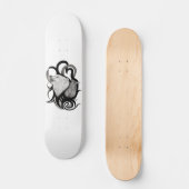 Witte Wolf met stamkunst van Raven Persoonlijk Skateboard (Voorkant)