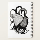 Witte Wolf met stamkunst van Raven Planner (Achterkant)