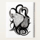 Witte Wolf met stamkunst van Raven Planner (Achterkant)