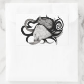 Witte Wolf met stamkunst van Raven Rechthoekige Sticker (Tas)