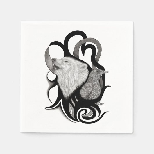 Witte Wolf met stamkunst van Raven Servet (Voorkant)