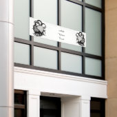 Witte Wolf met stamkunst van Raven Spandoek (Buitenkant Gebouw)