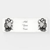 Witte Wolf met stamkunst van Raven Spandoek (Horizontaal)