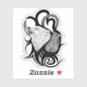 Witte Wolf met stamkunst van Raven Sticker (Vel)