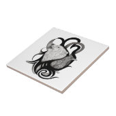 Witte Wolf met stamkunst van Raven Tegeltje (Zijkant)