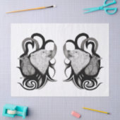 Witte Wolf met stamkunst van Raven Tissuepapier (Craft)