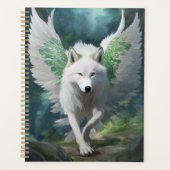 Witte Wolf met vleugels Planner (Voorkant)