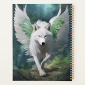 Witte Wolf met vleugels Planner (Achterkant)