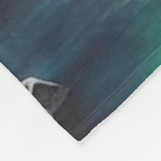 Witte wolf onder het noorderlicht fleece deken (Hoek)