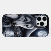 Witte Wolf Onder Maneschijn iPhone Hoesje (Achterkant horizontaal)
