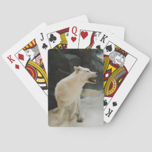 Witte wolf pokerkaarten