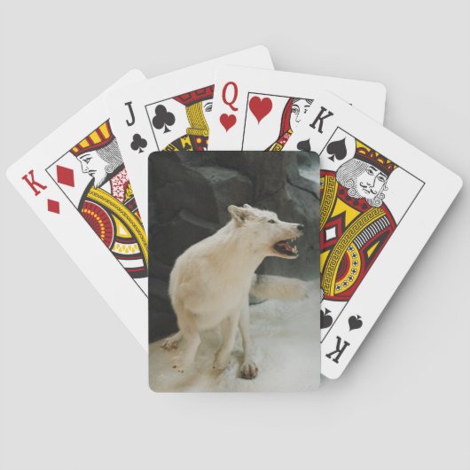 Witte wolf pokerkaarten (Achterkant)