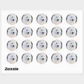 WITTE WOLF RONDE STICKER (Vel)
