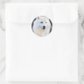 WITTE WOLF RONDE STICKER (Tas)