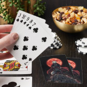 Witte Wolf Samurai Onder de Robijnrode Maan Pokerkaarten (Insitu)