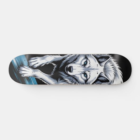 Witte wolf Skateboard  (Horizontaal)