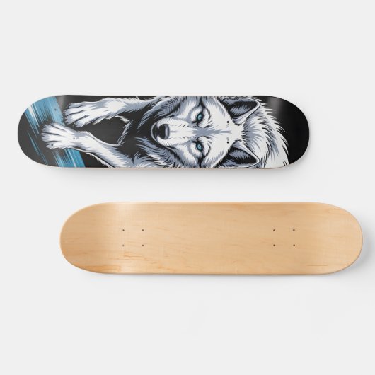 Witte wolf Skateboard (Horizontaal)
