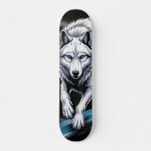 Witte wolf Skateboard  (Voorkant)