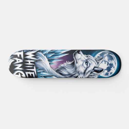 Witte wolf Skateboard  (Horizontaal)