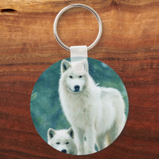 WITTE WOLF SLEUTELHANGER (Voorkant)