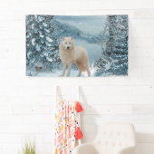 Witte wolf spandoek (Insitu)