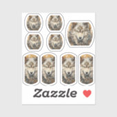 Witte Wolf Steampunk Solarpunk Sticker (Vel)