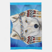 Witte Wolf Theedoek (Verticaal)