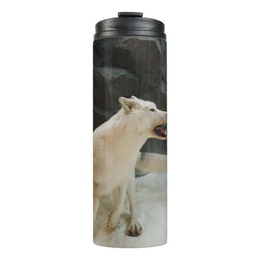 Witte Wolf Thermosbeker (Voorkant)