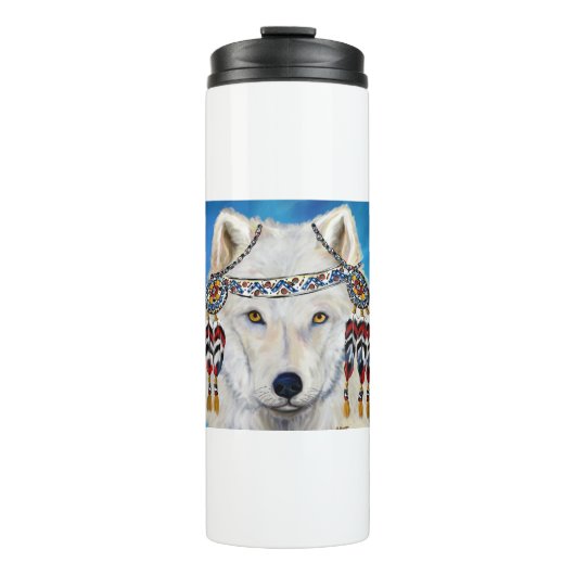 Witte Wolf Thermosbeker (Voorkant)