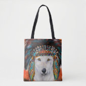 Witte Wolf Tote Bag (Voorkant)